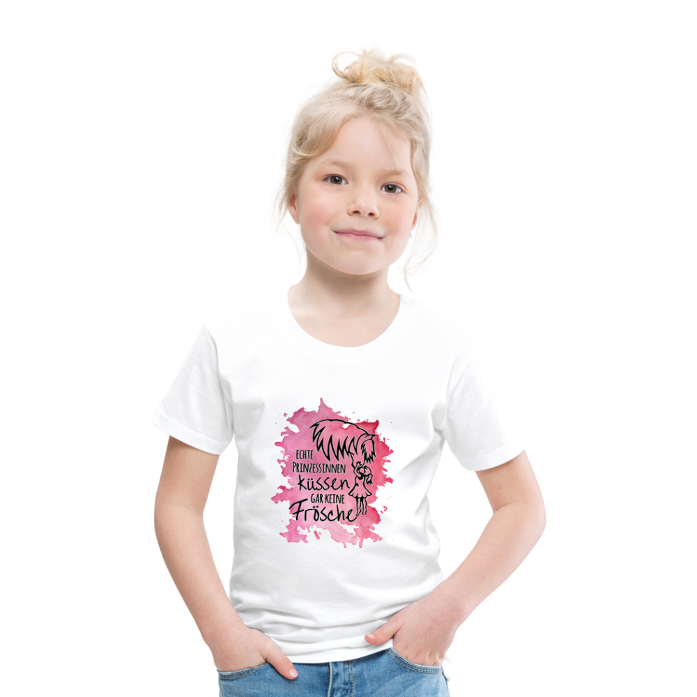 "Prinzessinnen-Kuss" Aquarell-Stil - Kinder T-Shirt - weiß