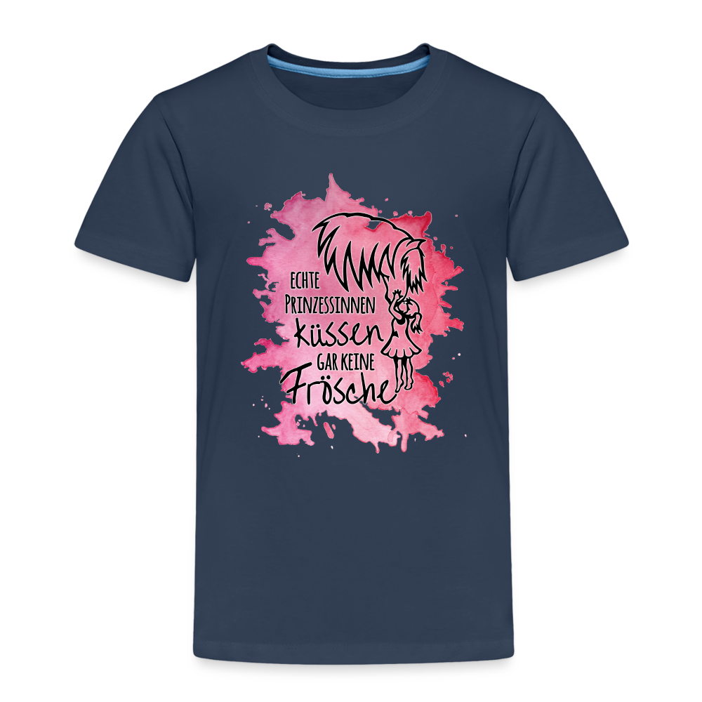 "Prinzessinnen-Kuss" Aquarell-Stil - Kinder T-Shirt - Navy