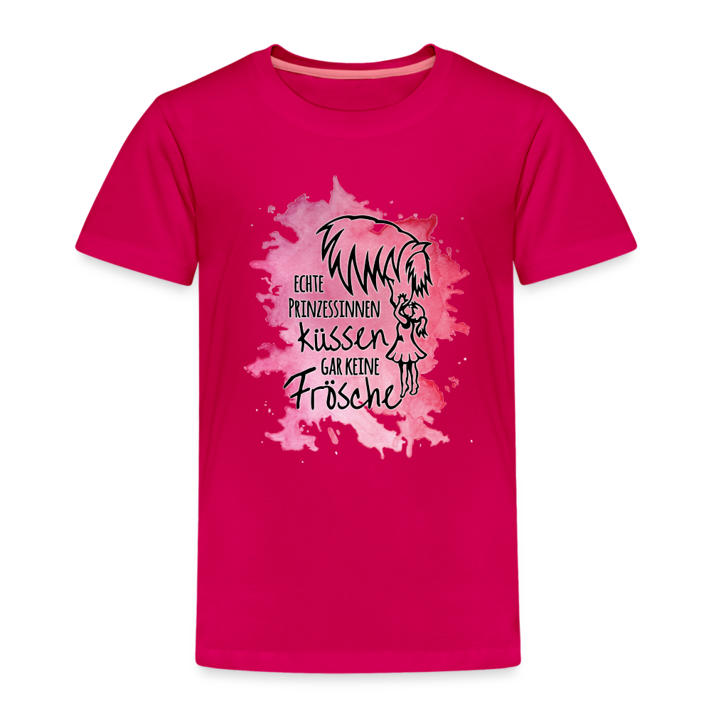 "Prinzessinnen-Kuss" Aquarell-Stil - Kinder T-Shirt - dunkles Pink