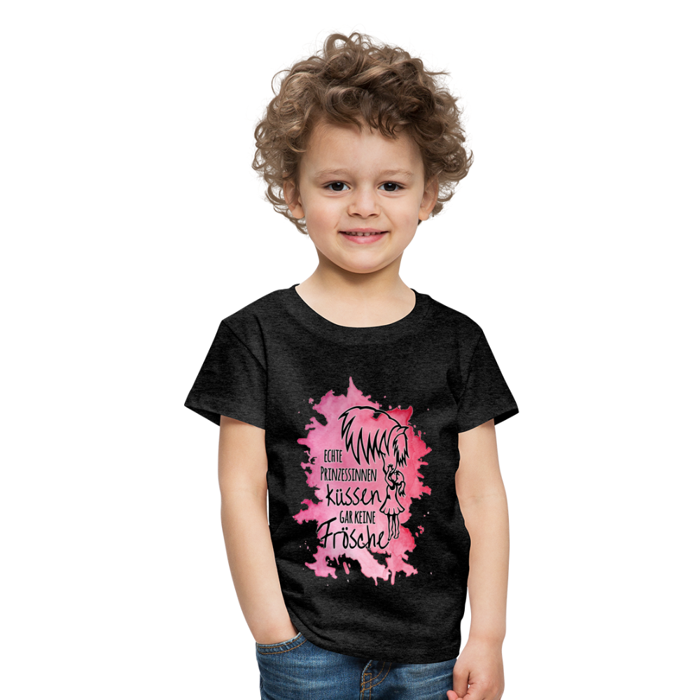 "Prinzessinnen-Kuss" Aquarell-Stil - Kinder T-Shirt - Anthrazit