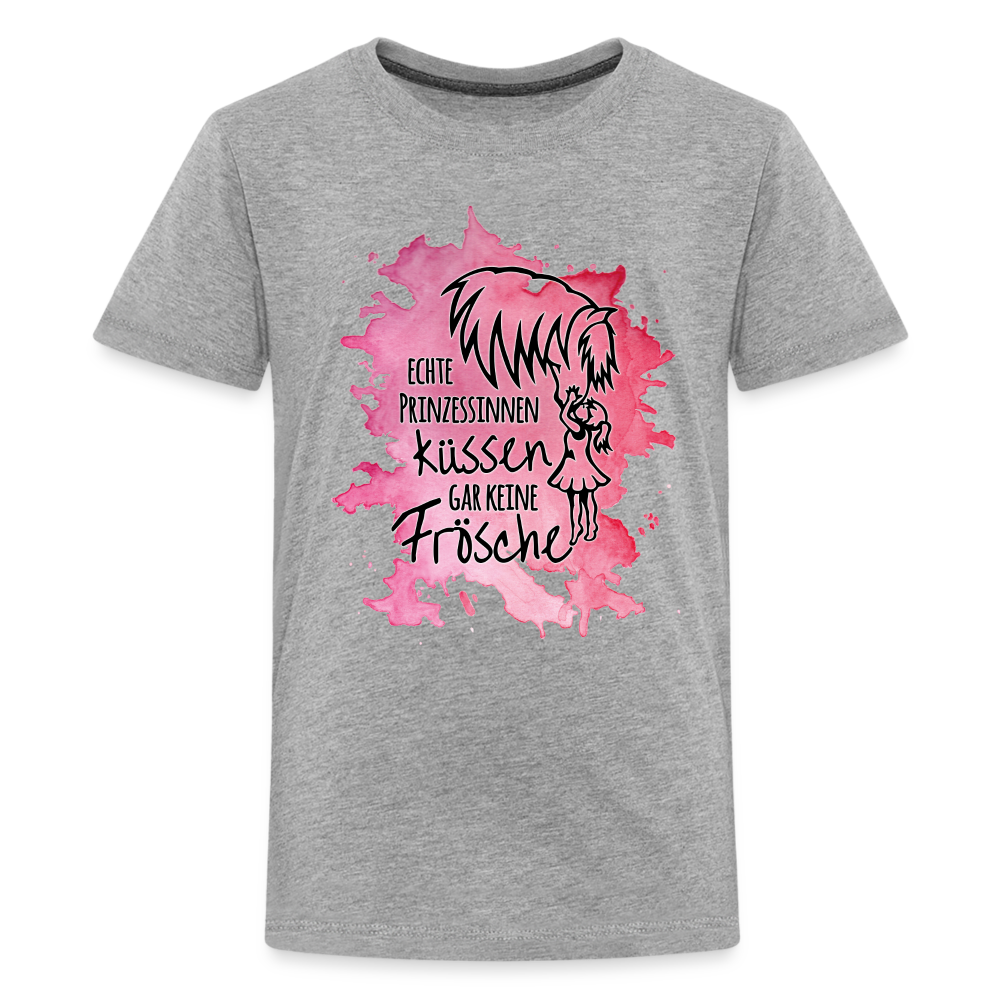 "Prinzessinnen-Kuss" Aquarell-Stil - Teenager T-Shirt - Grau meliert