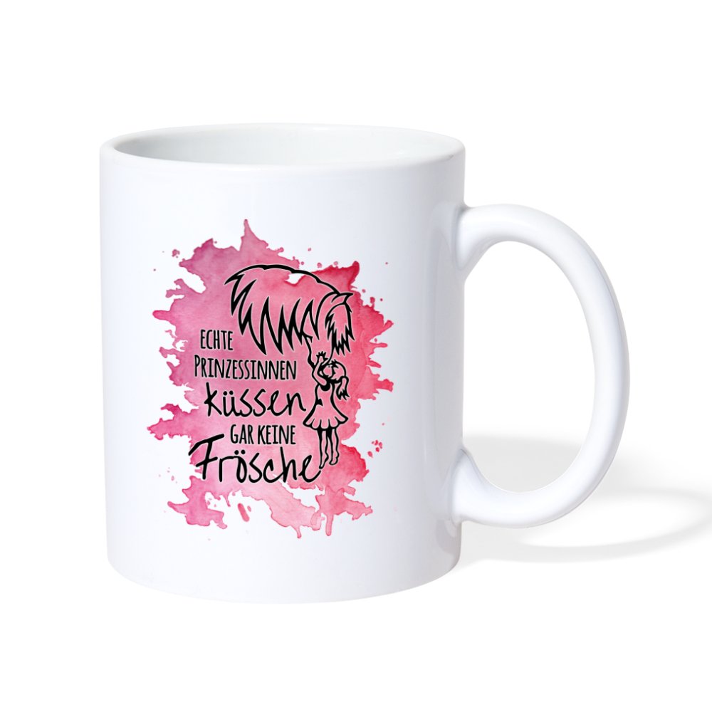 "Prinzessinnen-Kuss" Aquarell-Stil - Tasse weiß - weiß