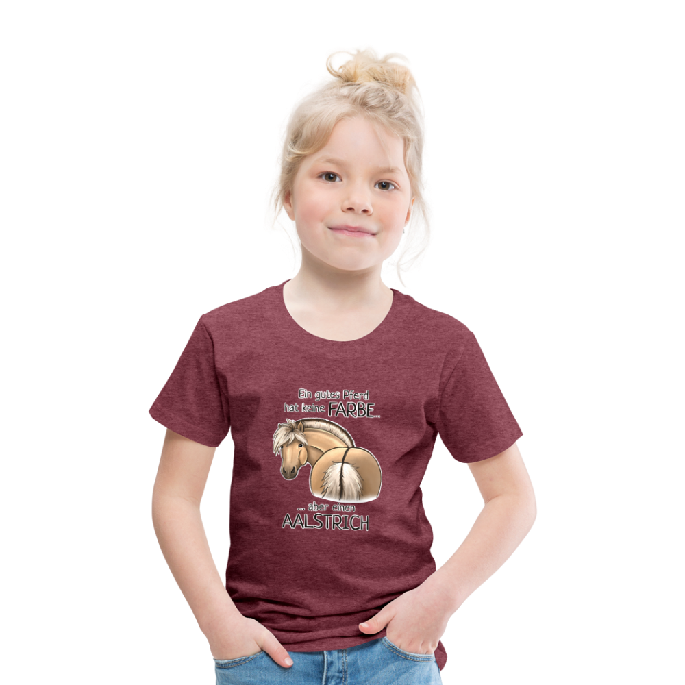 "Aalstrich" Illustrations-Stil - Kinder T-Shirt - Bordeauxrot meliert