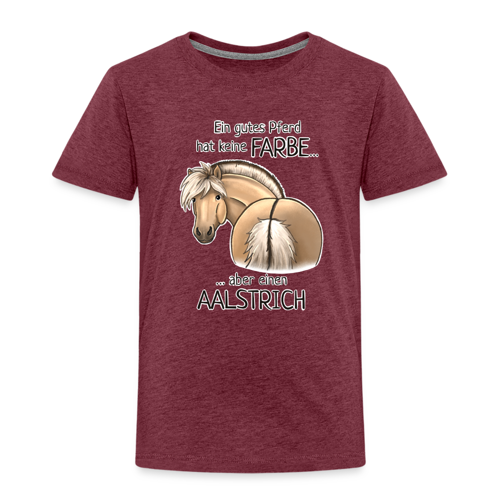"Aalstrich" Illustrations-Stil - Kinder T-Shirt - Bordeauxrot meliert