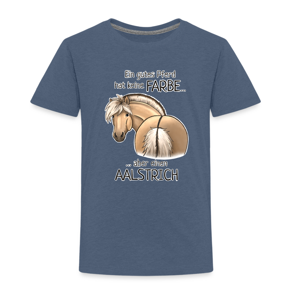 "Aalstrich" Illustrations-Stil - Kinder T-Shirt - Blau meliert