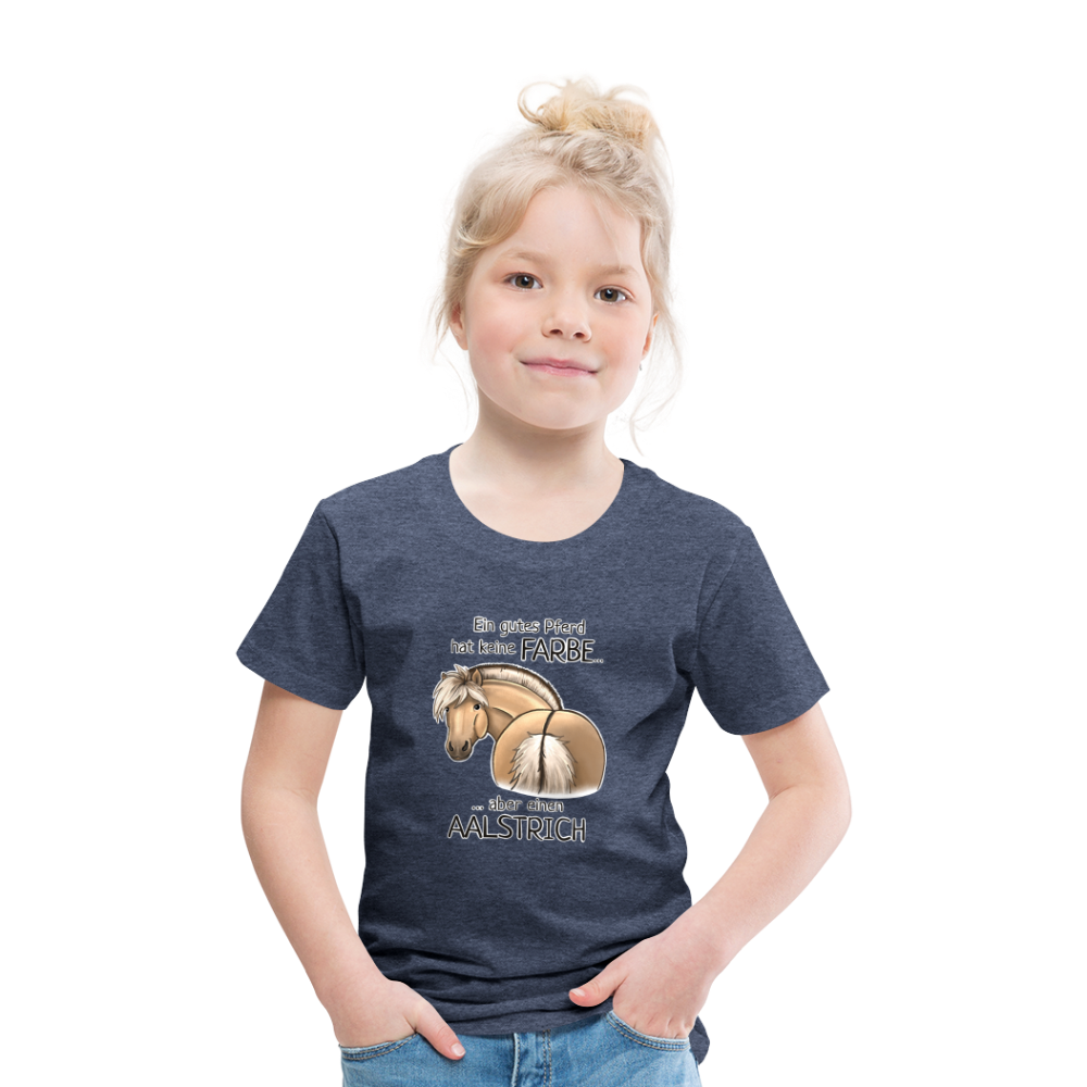 "Aalstrich" Illustrations-Stil - Kinder T-Shirt - Blau meliert