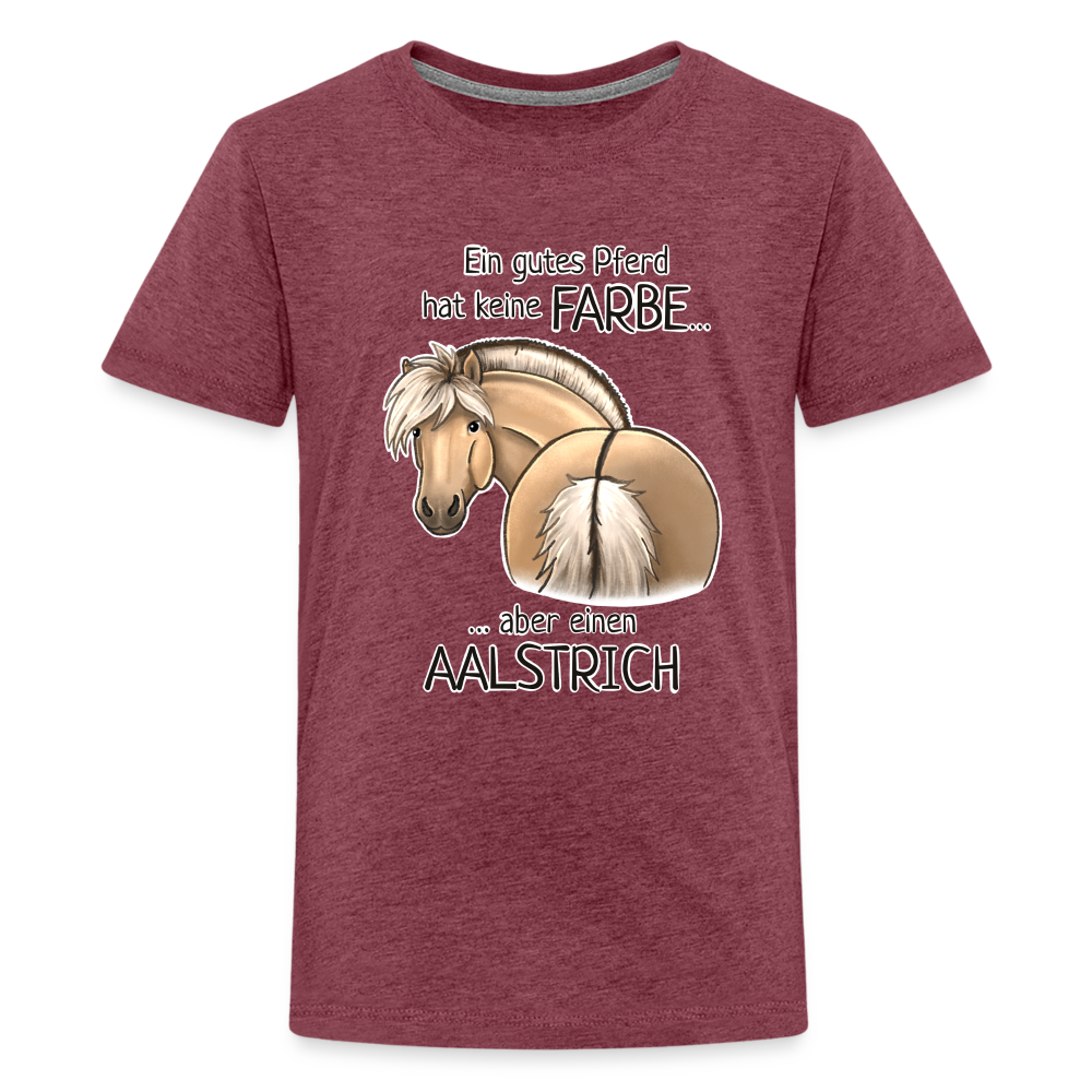 "Aalstrich" Illustrations-Stil - Teenager T-Shirt - Bordeauxrot meliert