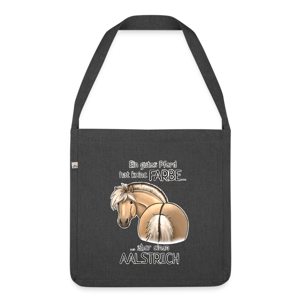 "Aalstrich" Illustrations-Stil - Schultertasche - Schwarz meliert