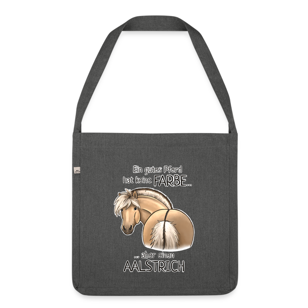 "Aalstrich" Illustrations-Stil - Schultertasche - Dunkelgrau meliert