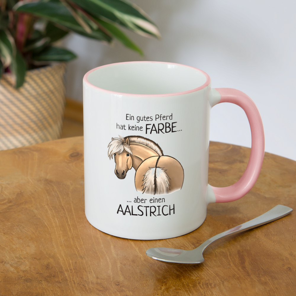 "Aalstrich" Illustrations-Stil - Tasse zweifarbig - Weiß/Pink
