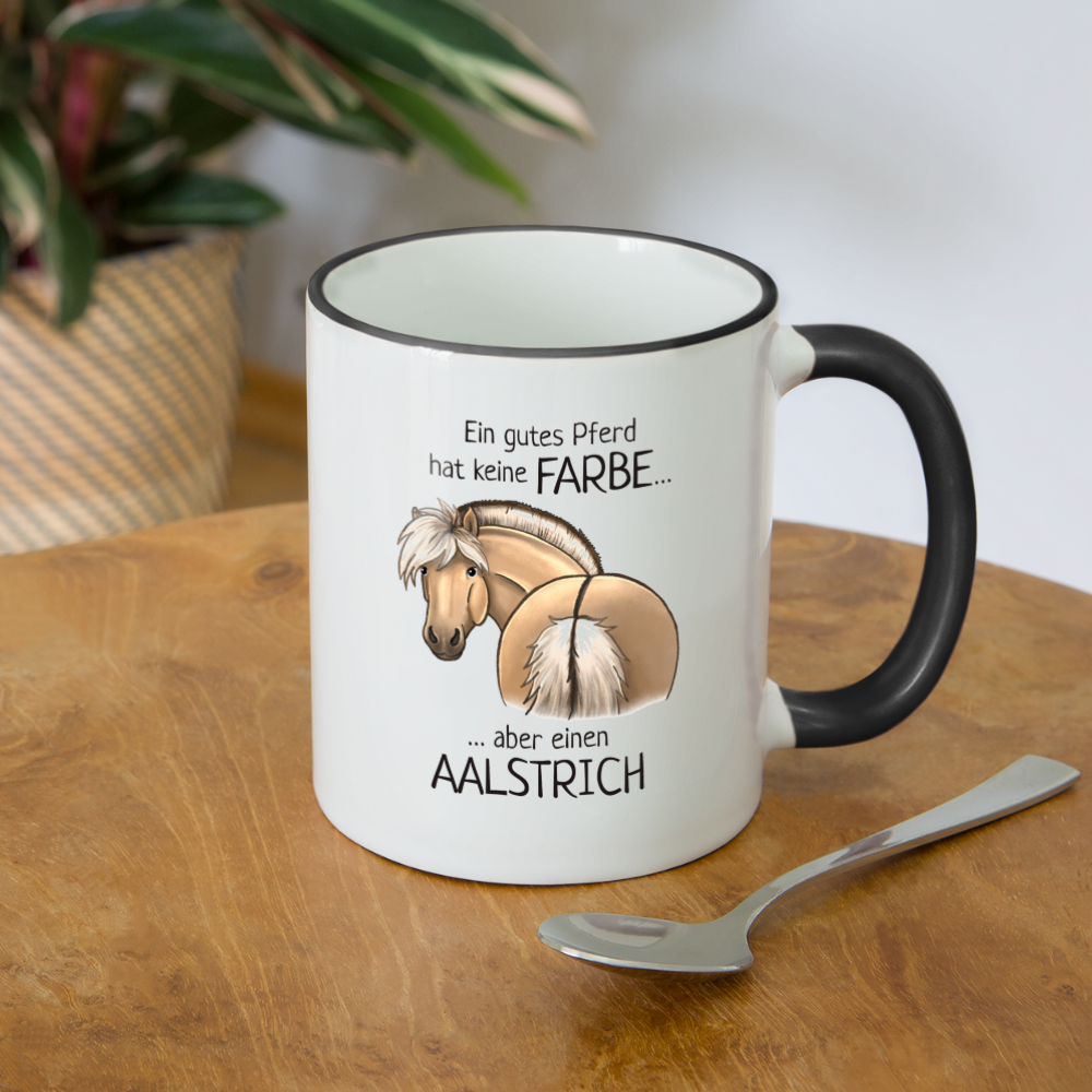 "Aalstrich" Illustrations-Stil - Tasse zweifarbig - Weiß/Schwarz