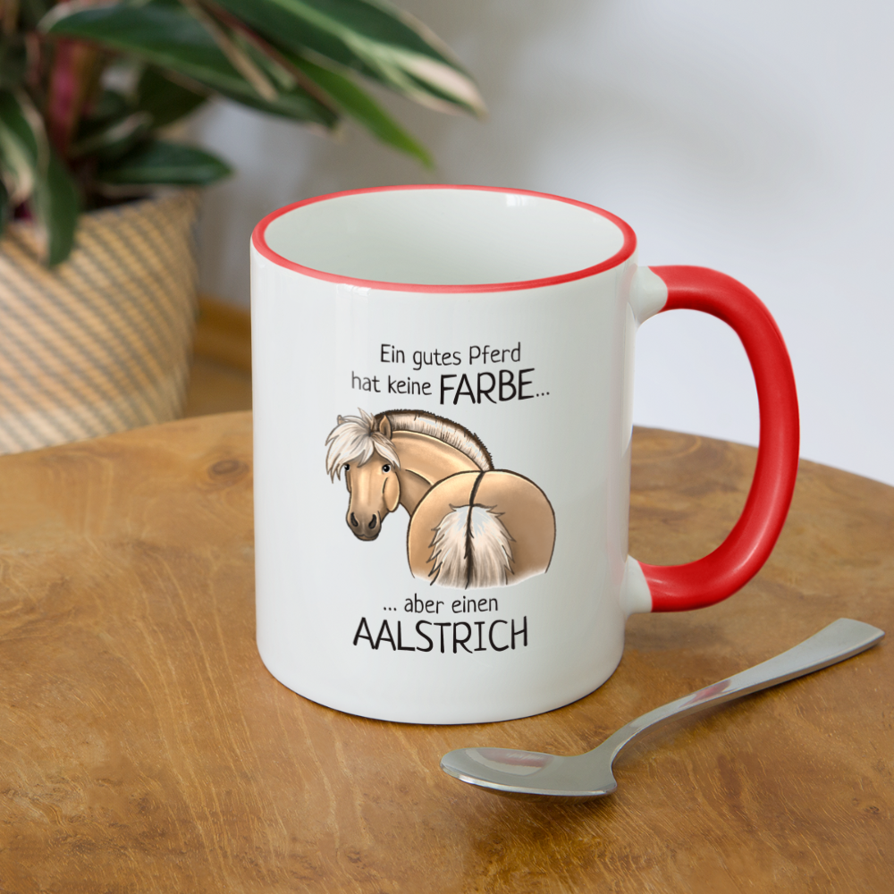 "Aalstrich" Illustrations-Stil - Tasse zweifarbig - Weiß/Rot