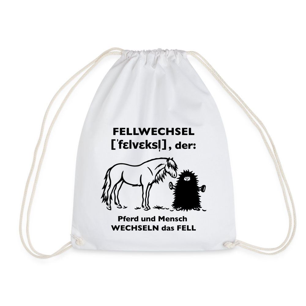 „Definition Fellwechsel“ Grafik-Stil - Stallbeutel - weiß