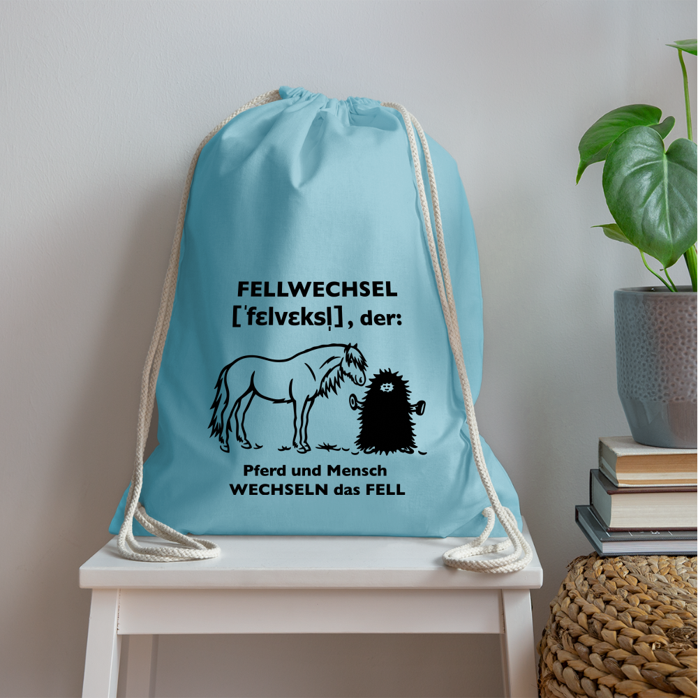 „Definition Fellwechsel“ Grafik-Stil - Stallbeutel - Aqua