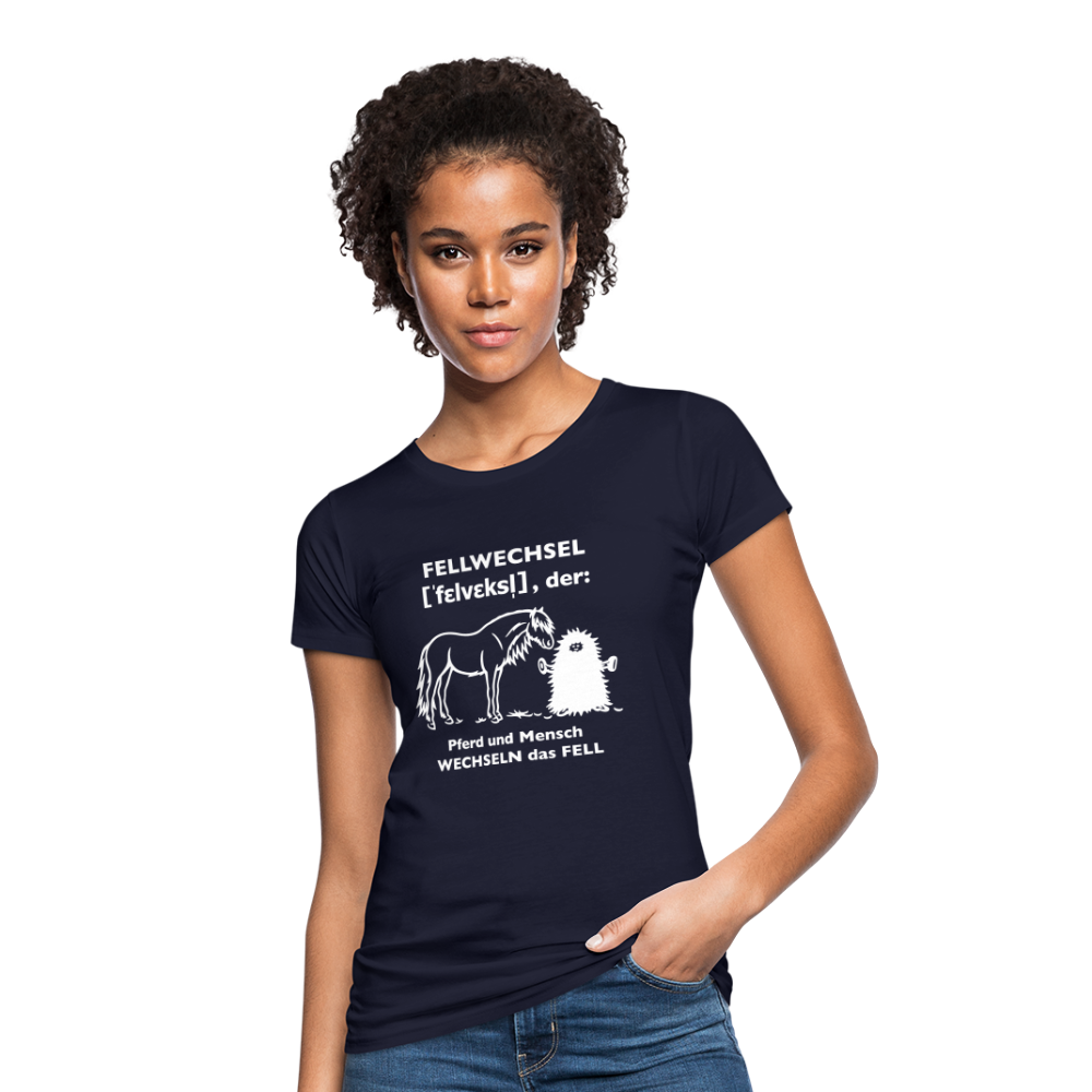 „Definition Fellwechsel“ Grafik-Stil - Frauen Bio-T-Shirt - Navy