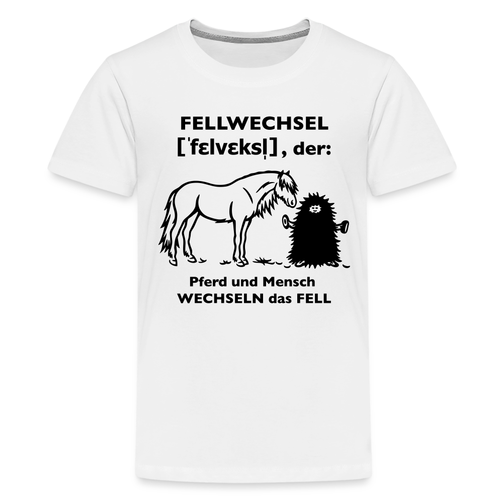 „Definition Fellwechsel“ Grafik-Stil - Teenager T-Shirt - weiß