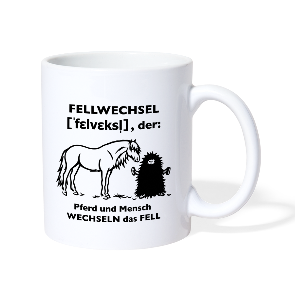 „Definition Fellwechsel“ Grafik-Stil - Tasse weiß - weiß