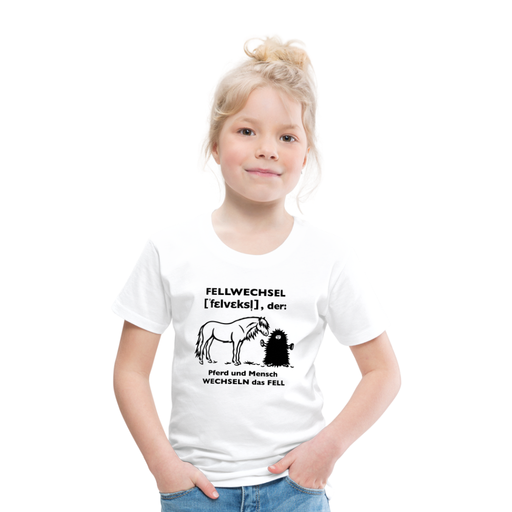 „Definition Fellwechsel“ Grafik-Stil - Kinder T-Shirt - weiß
