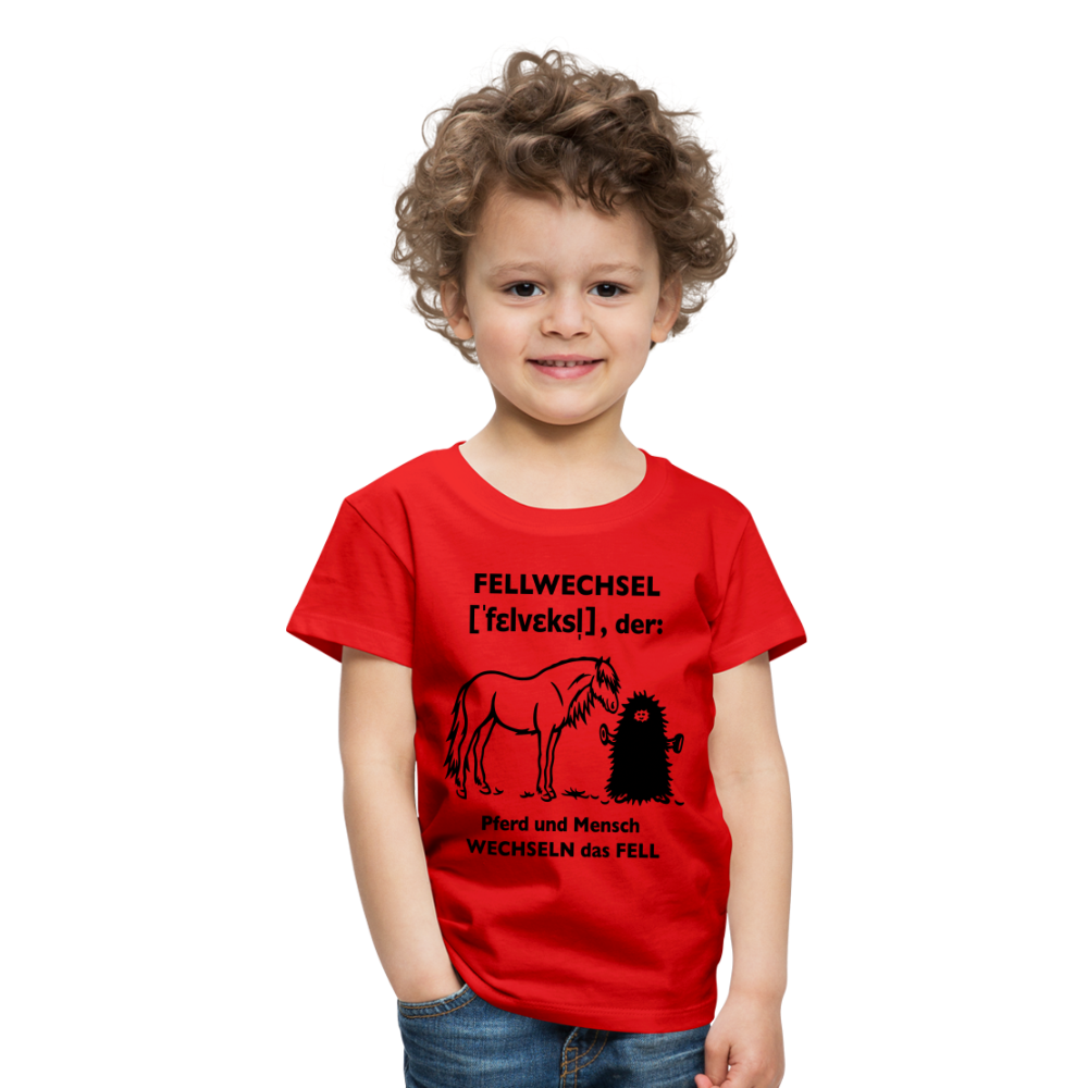 „Definition Fellwechsel“ Grafik-Stil - Kinder T-Shirt - Rot
