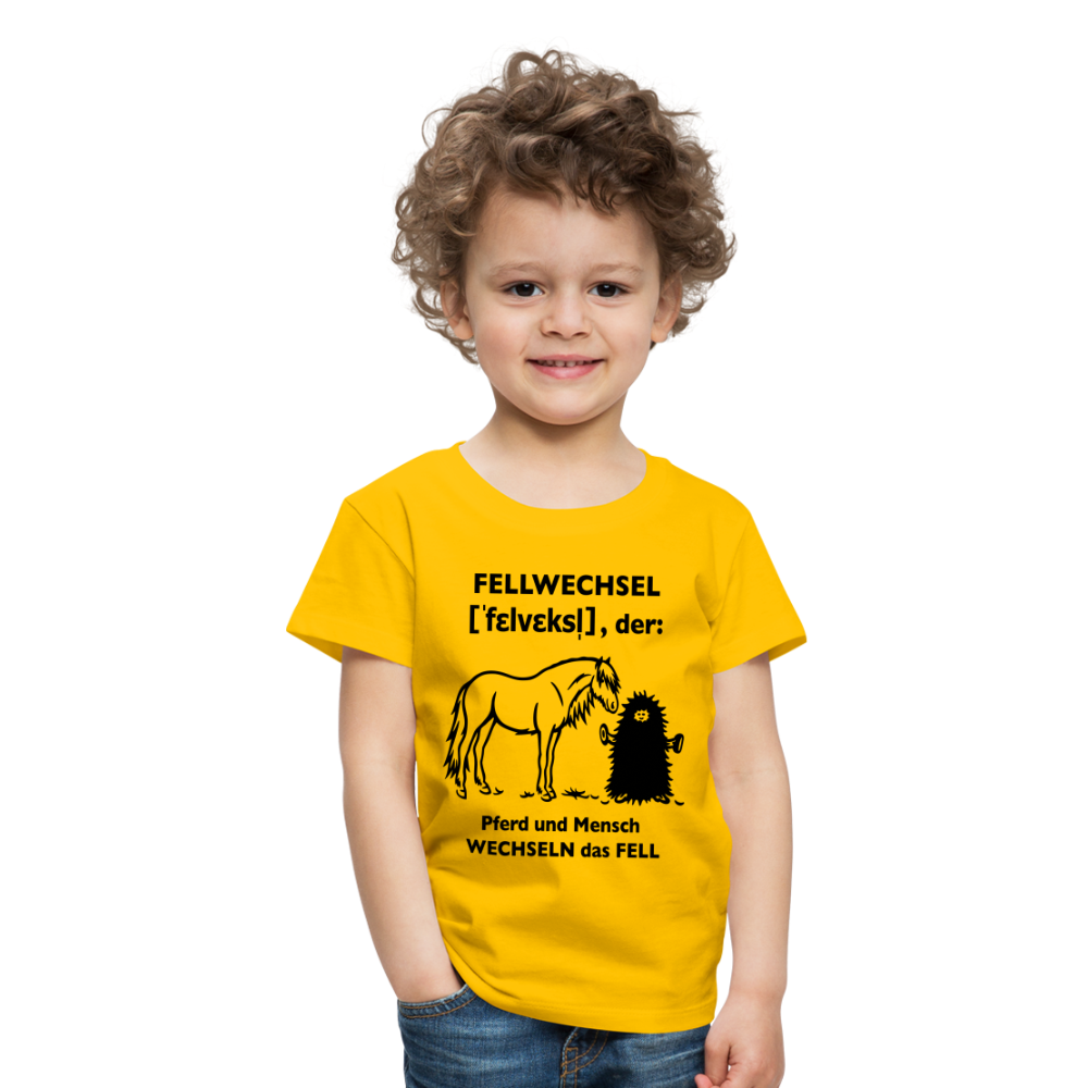 „Definition Fellwechsel“ Grafik-Stil - Kinder T-Shirt - Sonnengelb