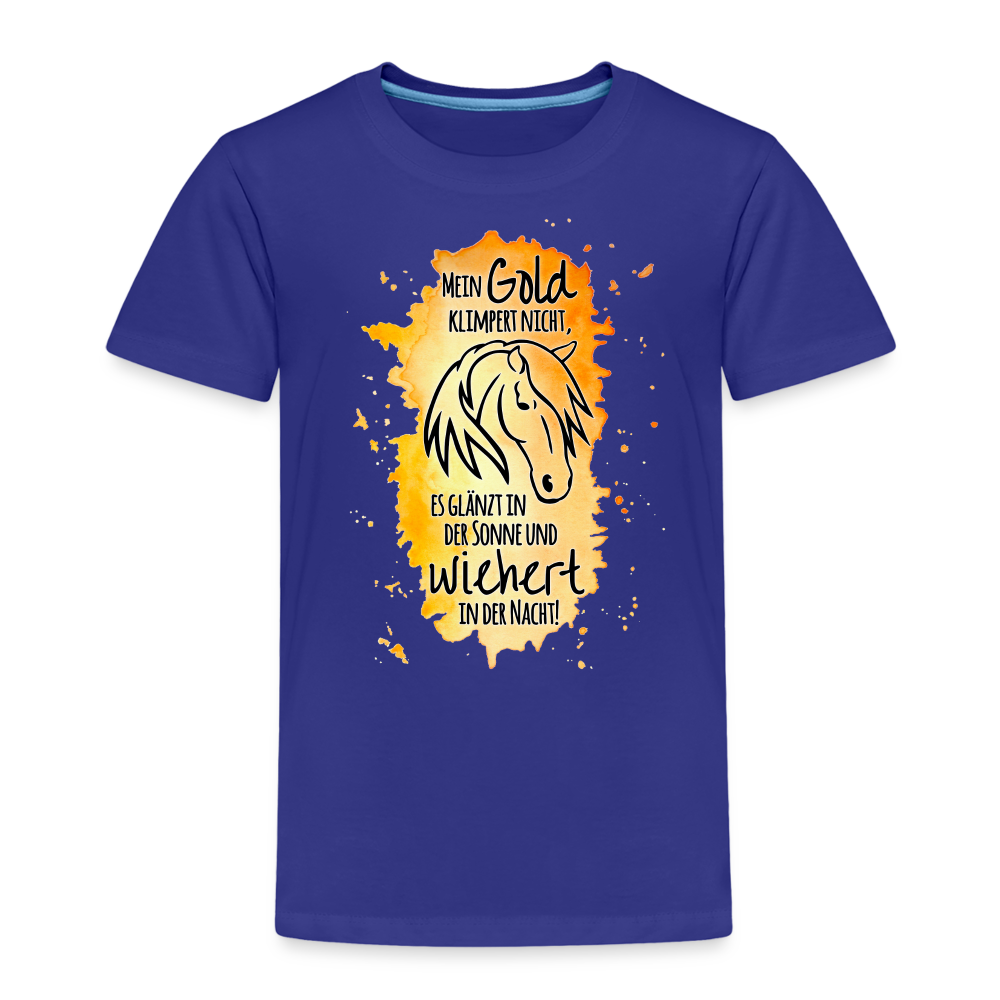 "Mein Gold wiehert" Aquarell-Stil - Kinder T-Shirt - Königsblau