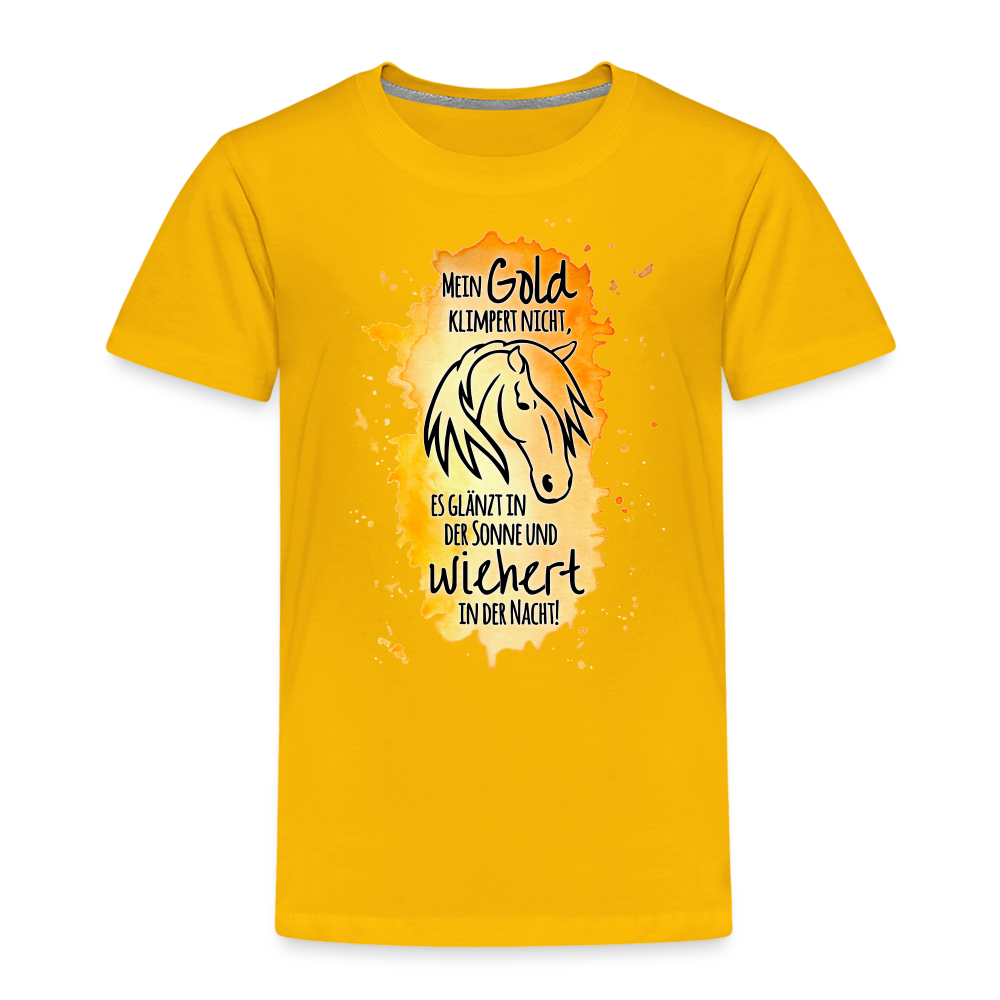 "Mein Gold wiehert" Aquarell-Stil - Kinder T-Shirt - Sonnengelb