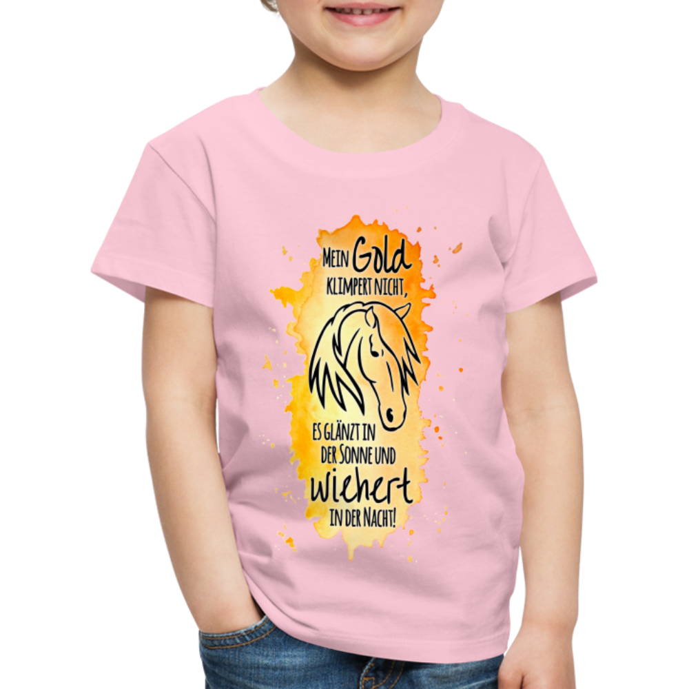 "Mein Gold wiehert" Aquarell-Stil - Kinder T-Shirt - Hellrosa