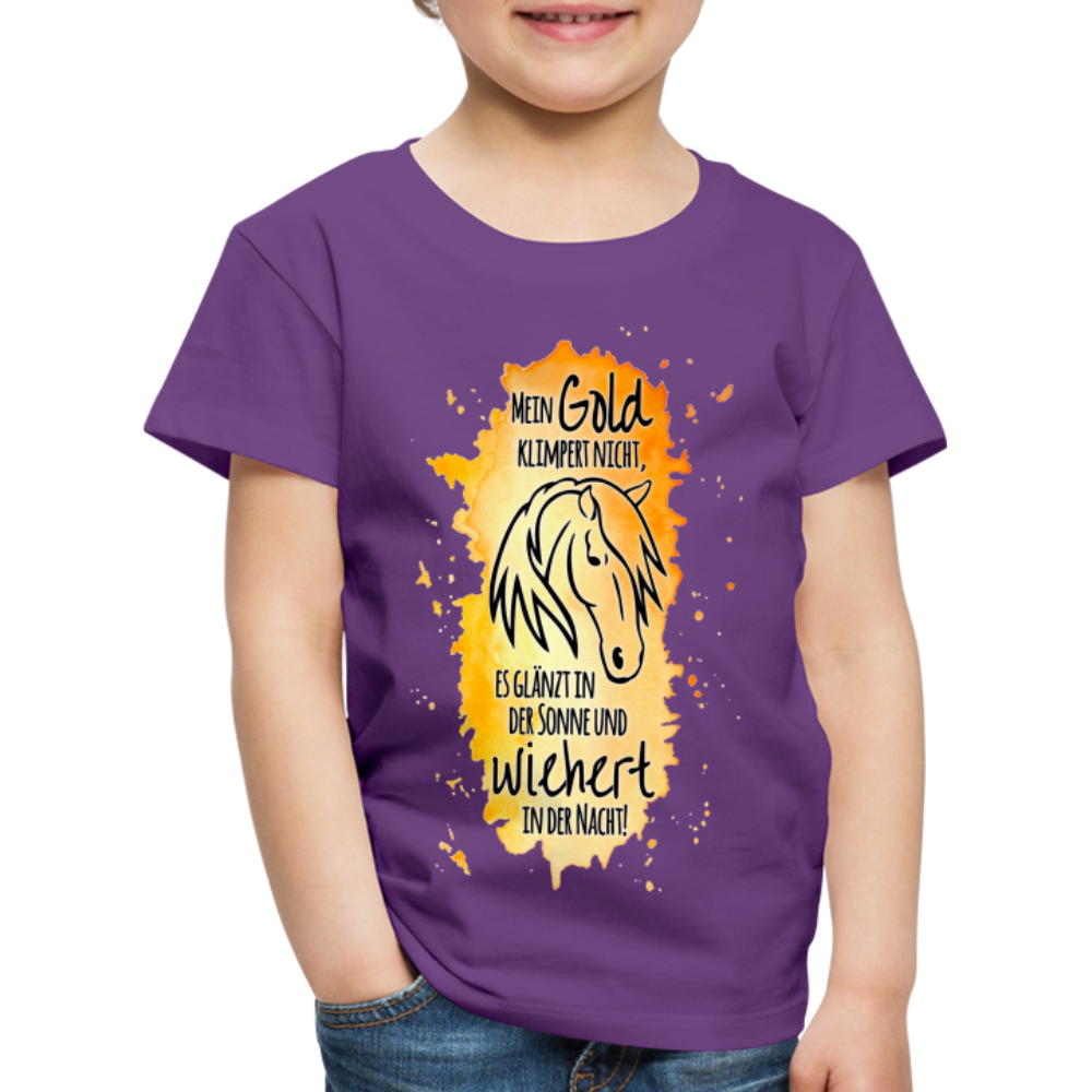 "Mein Gold wiehert" Aquarell-Stil - Kinder T-Shirt - Lila