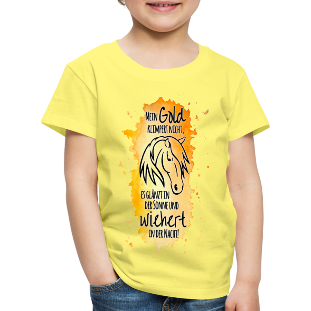 "Mein Gold wiehert" Aquarell-Stil - Kinder T-Shirt - Gelb