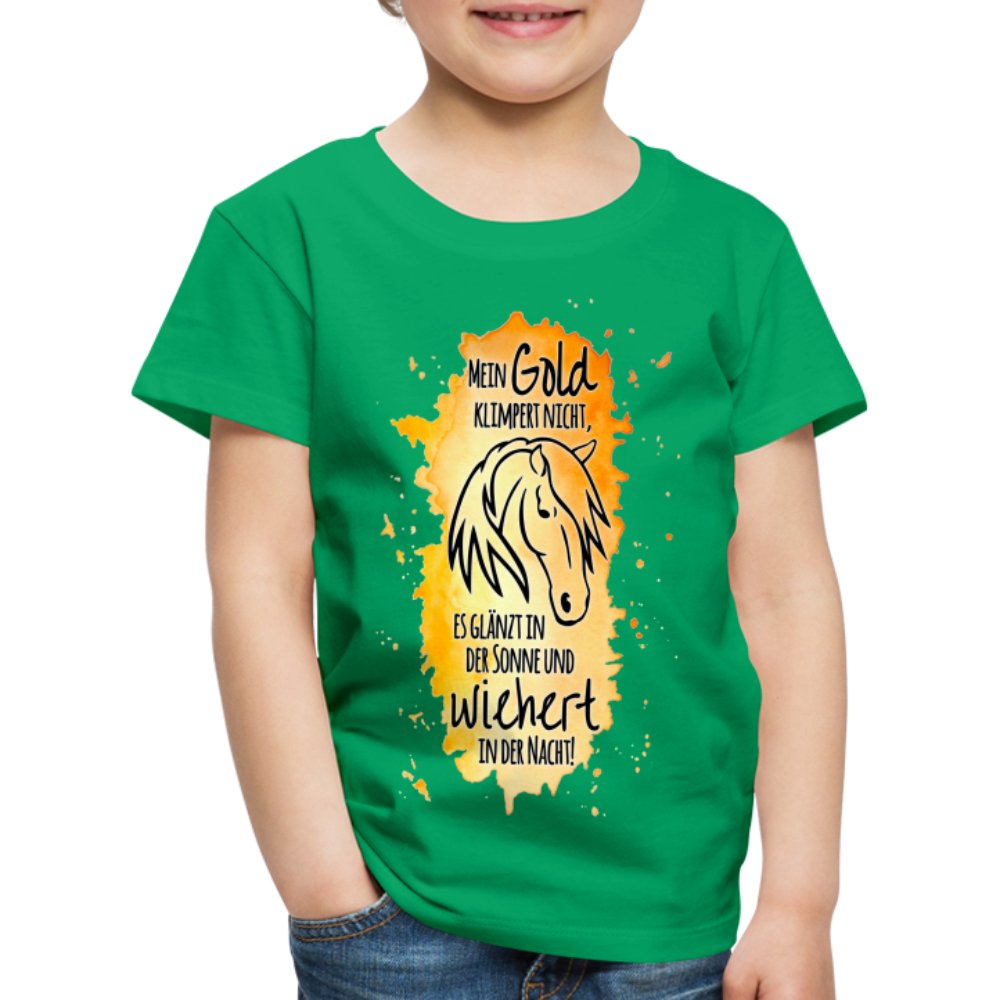 "Mein Gold wiehert" Aquarell-Stil - Kinder T-Shirt - Kelly Green