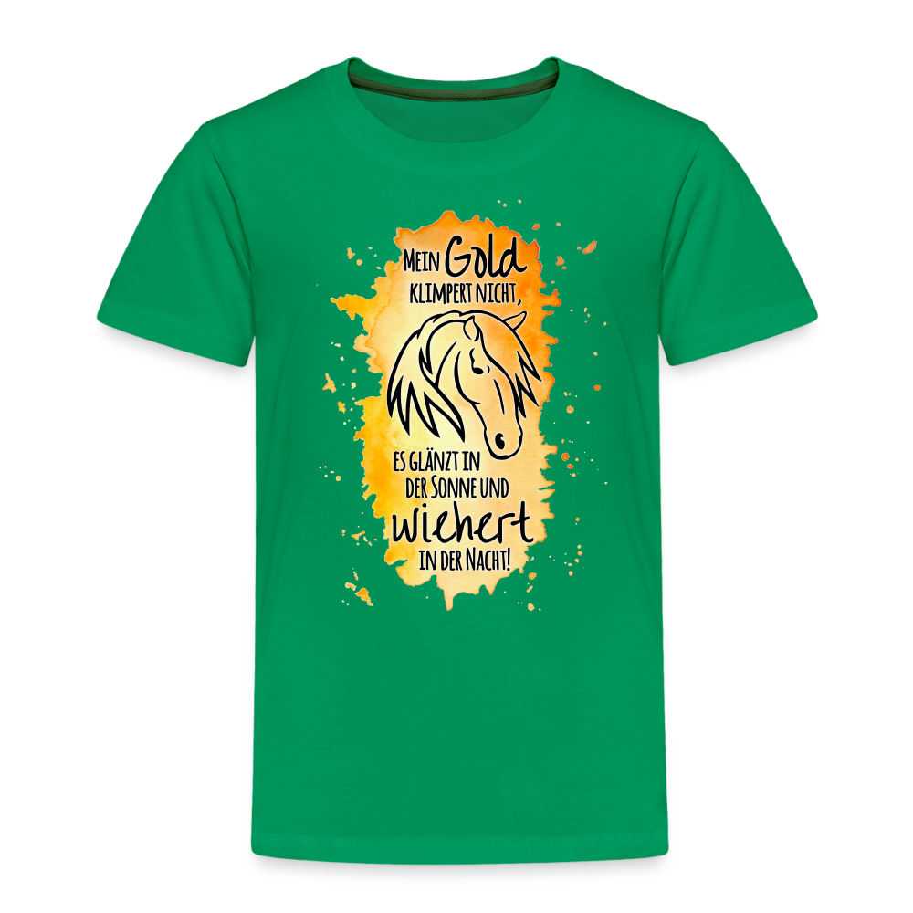"Mein Gold wiehert" Aquarell-Stil - Kinder T-Shirt - Kelly Green