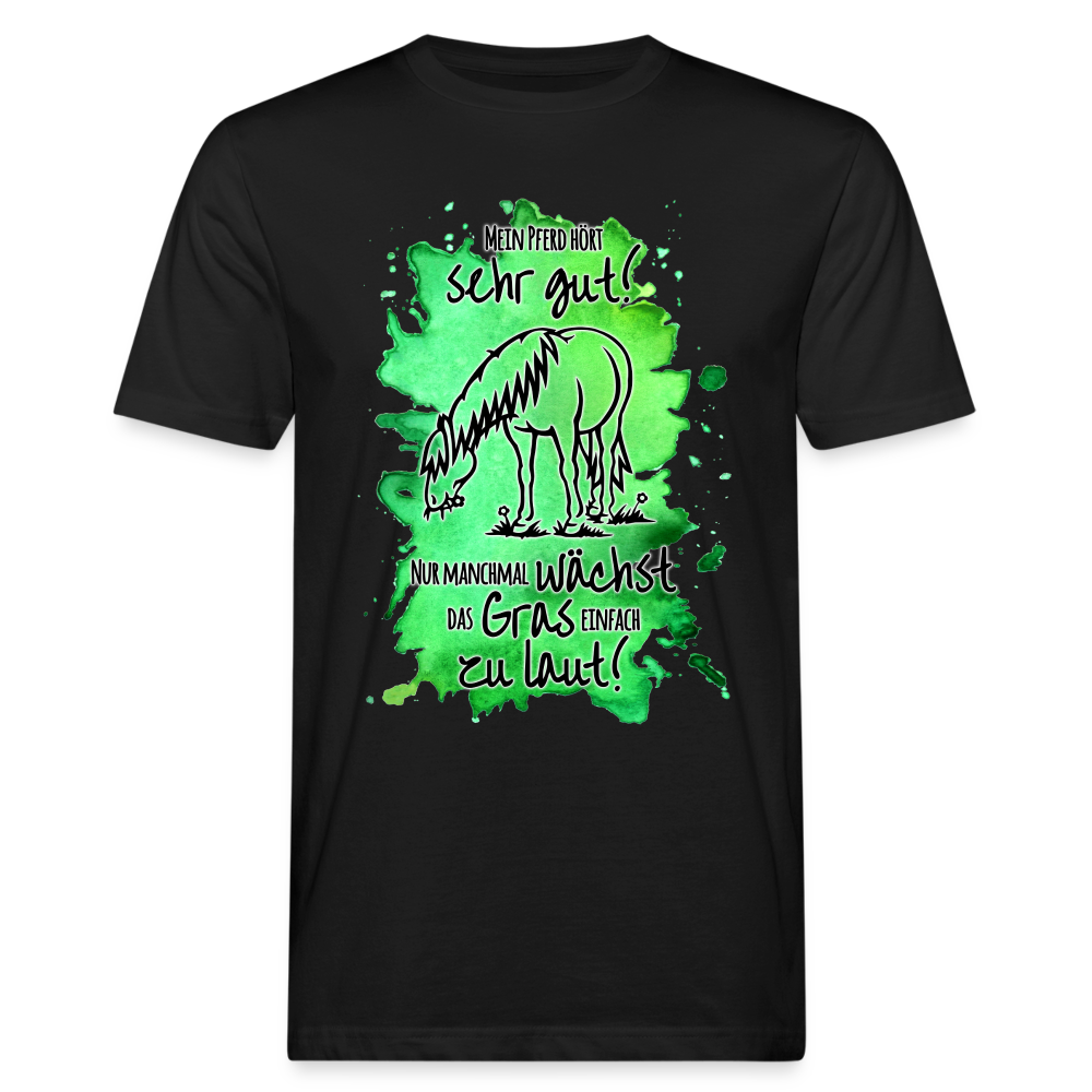"Lautes Gras" Aquarell-Stil - Männer Bio-T-Shirt - Schwarz
