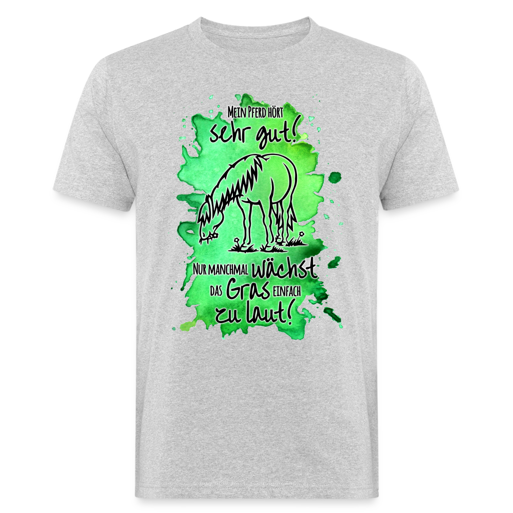 "Lautes Gras" Aquarell-Stil - Männer Bio-T-Shirt - Grau meliert