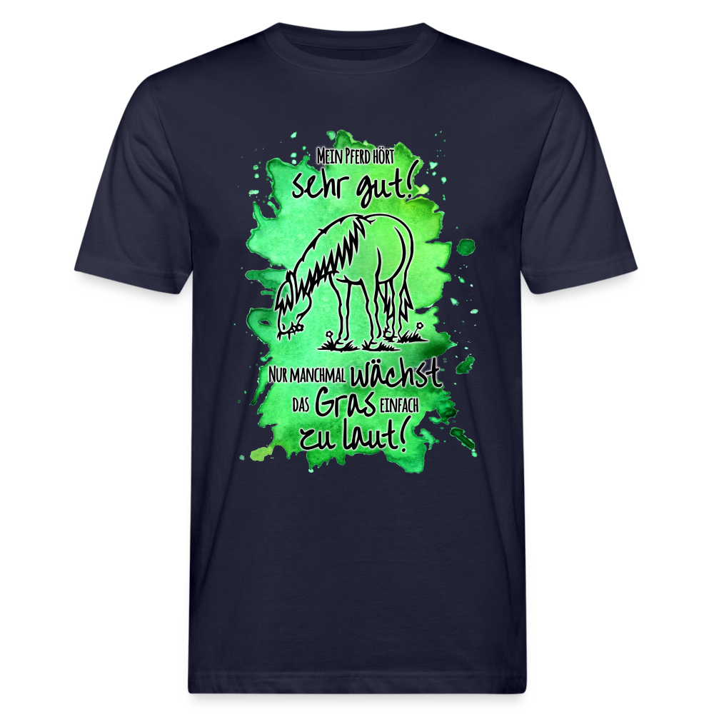 "Lautes Gras" Aquarell-Stil - Männer Bio-T-Shirt - Navy