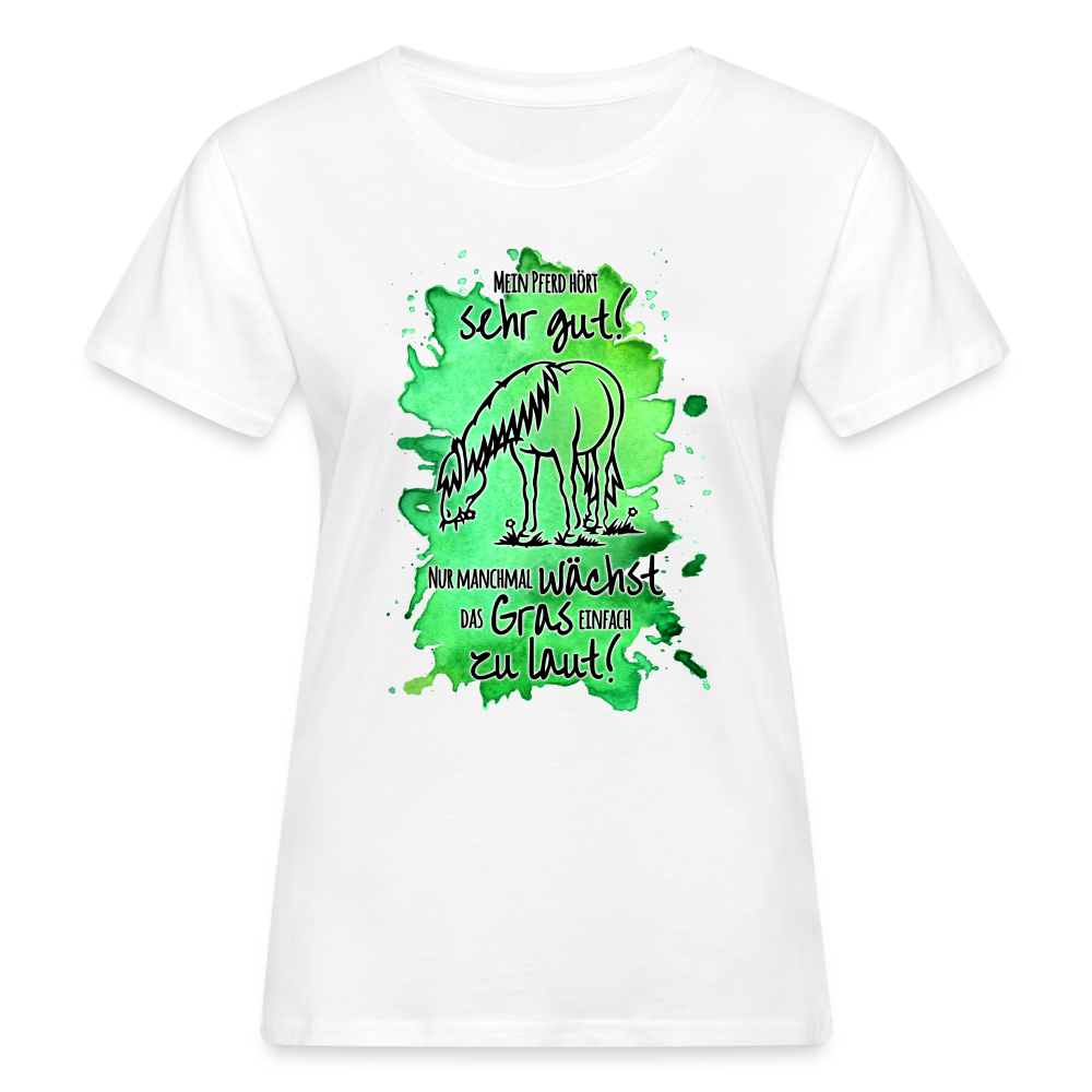 "Lautes Gras" Aquarell-Stil - Frauen Bio-T-Shirt - weiß
