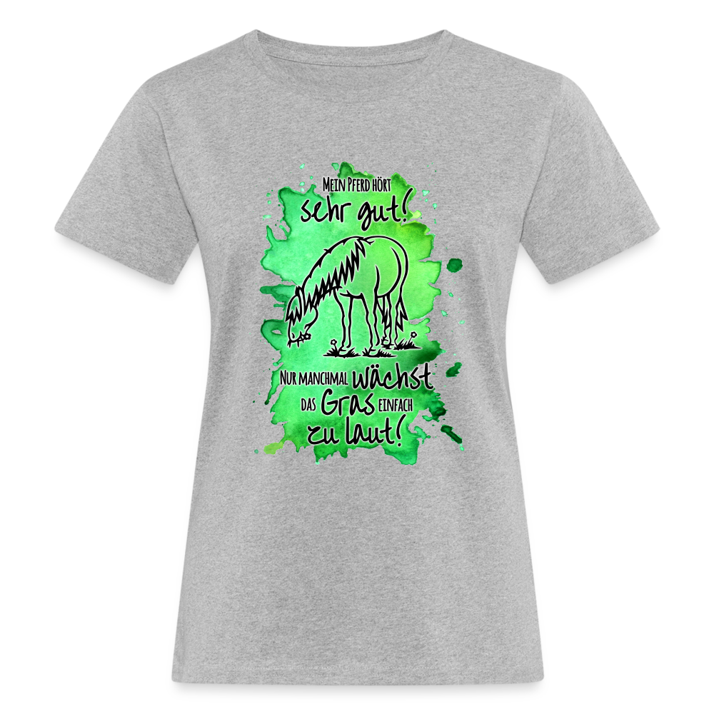 "Lautes Gras" Aquarell-Stil - Frauen Bio-T-Shirt - Grau meliert