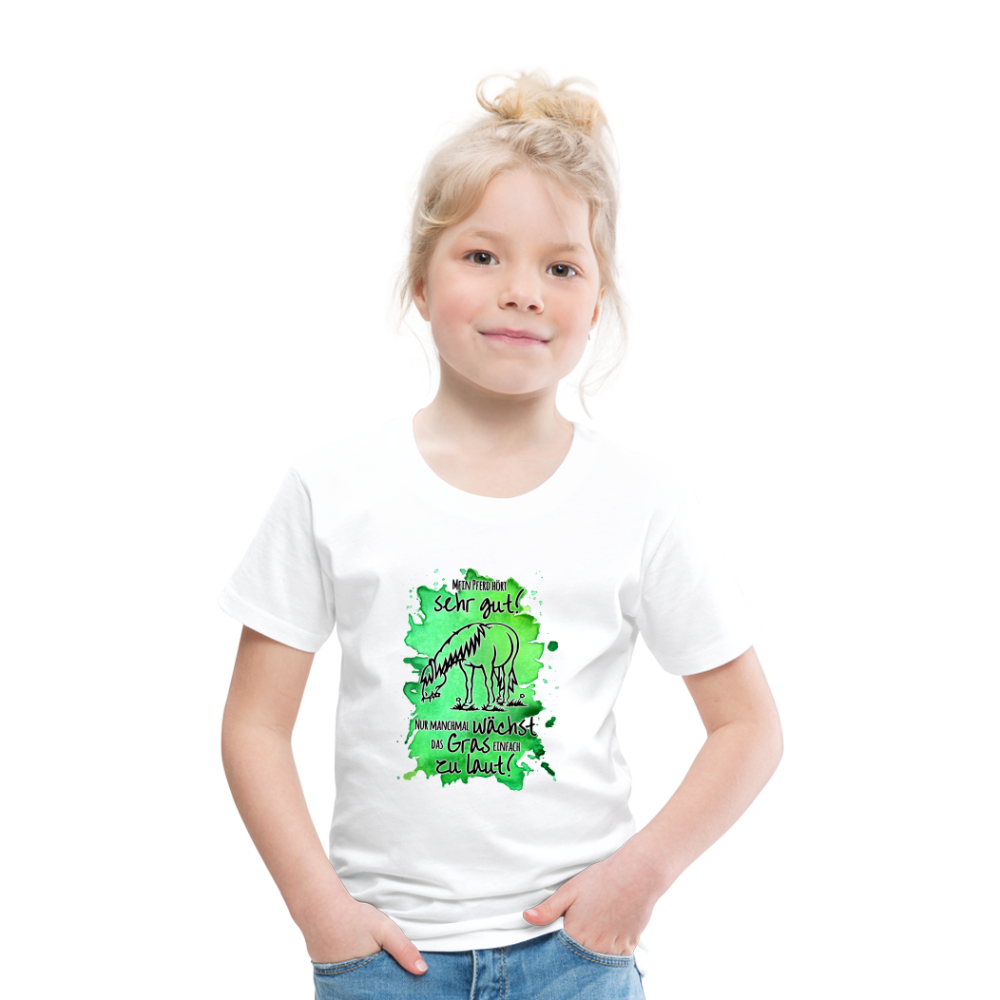 "Lautes Gras" Aquarell-Stil - Kinder T-Shirt - weiß