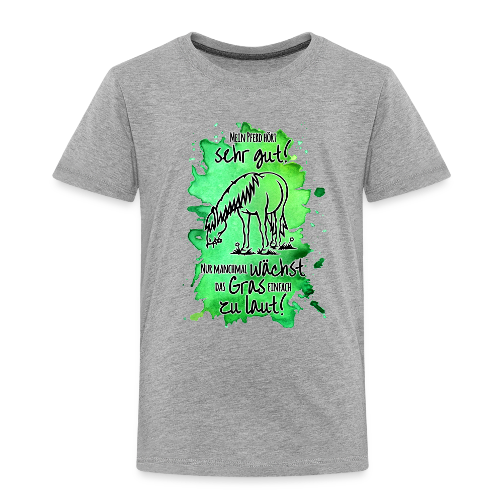 "Lautes Gras" Aquarell-Stil - Kinder T-Shirt - Grau meliert