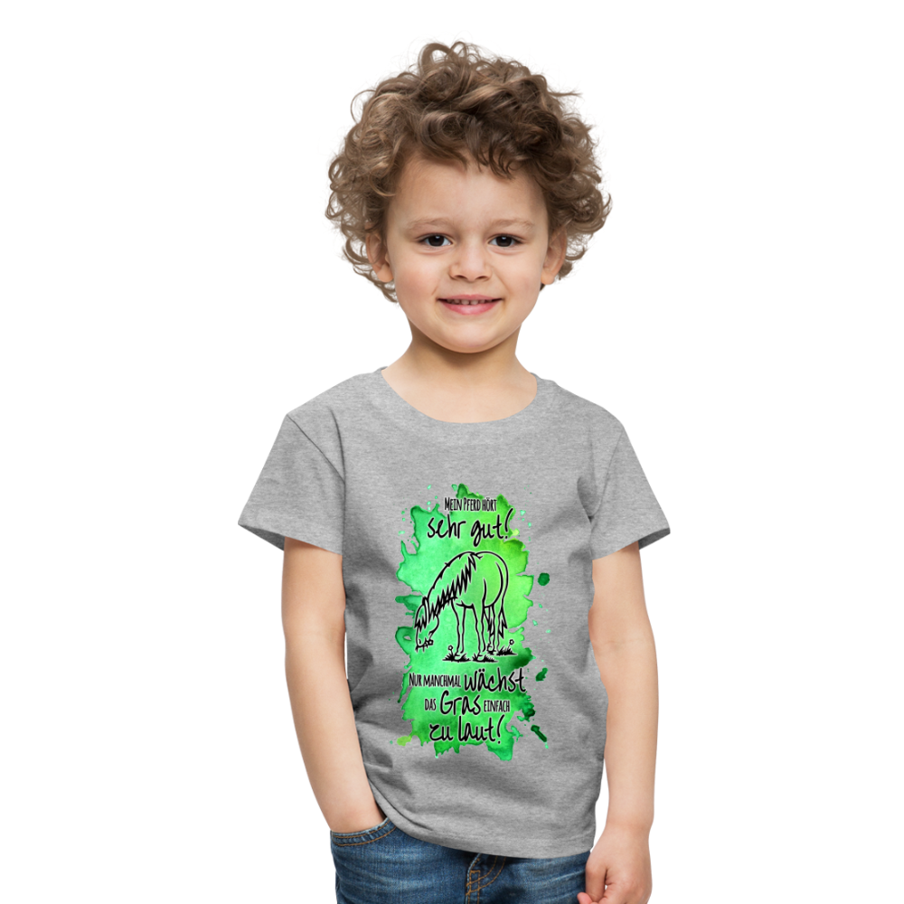 "Lautes Gras" Aquarell-Stil - Kinder T-Shirt - Grau meliert