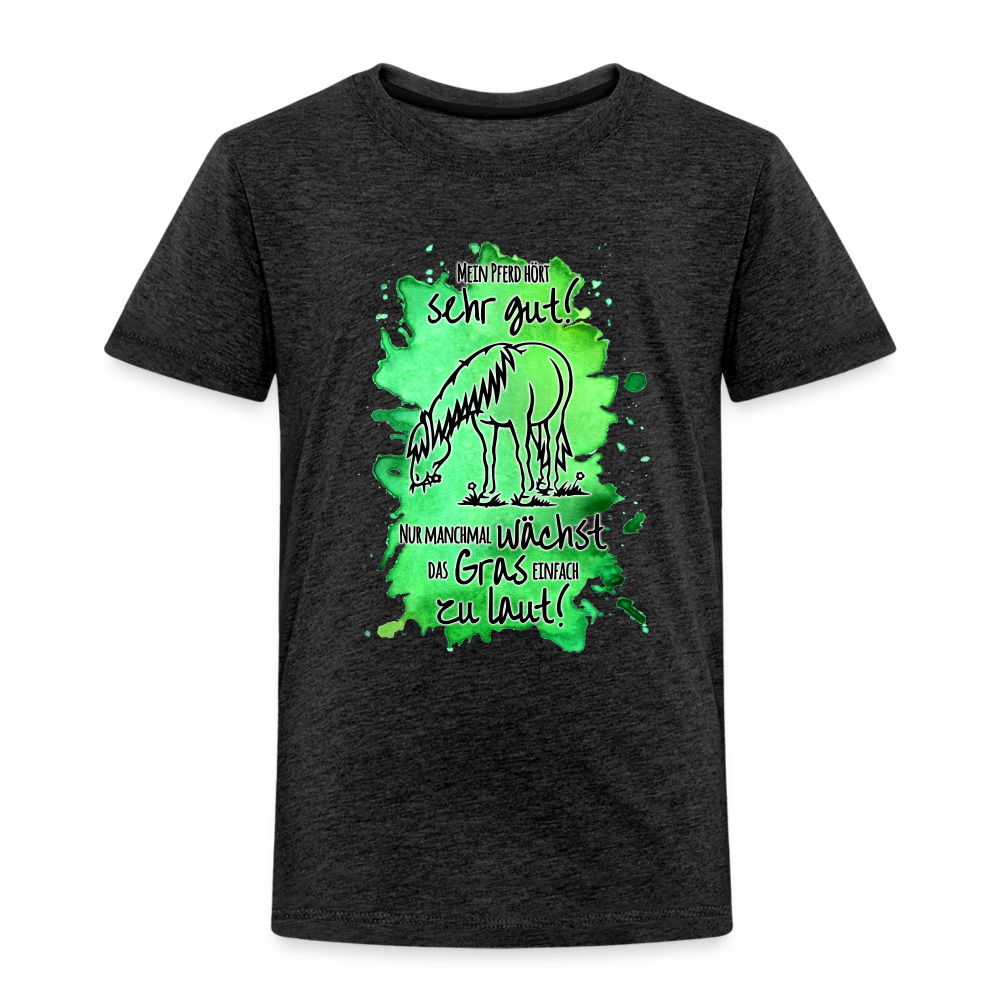 "Lautes Gras" Aquarell-Stil - Kinder T-Shirt - Anthrazit