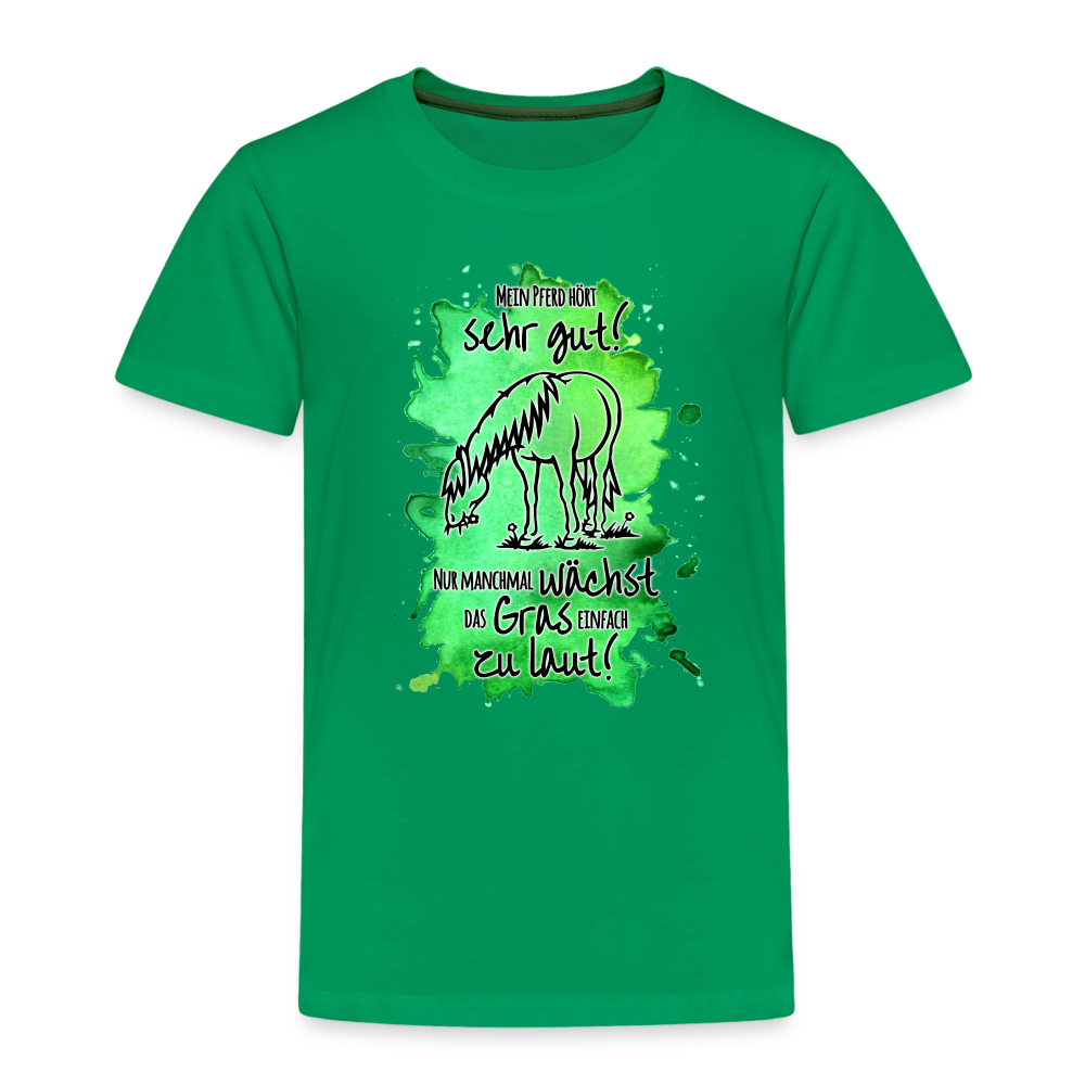 "Lautes Gras" Aquarell-Stil - Kinder T-Shirt - Kelly Green