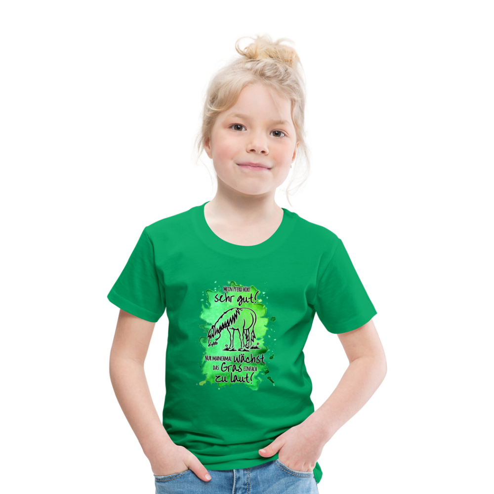 "Lautes Gras" Aquarell-Stil - Kinder T-Shirt - Kelly Green