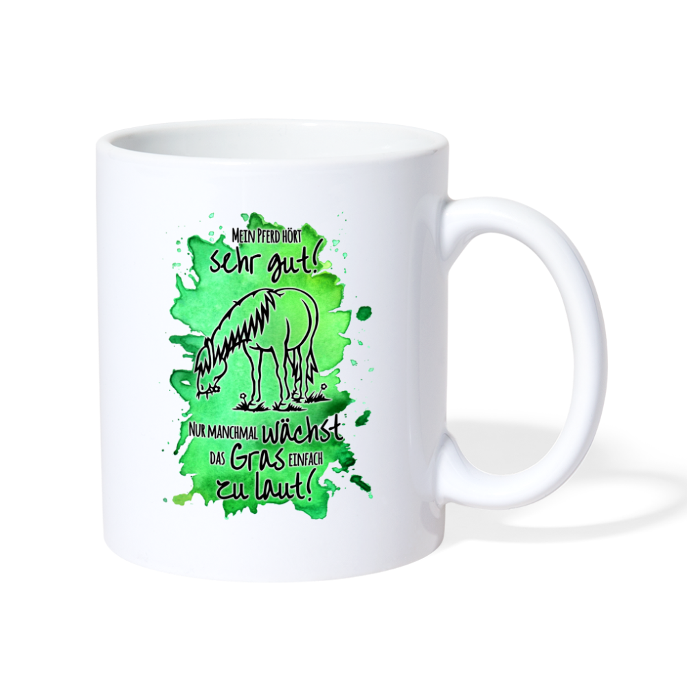 "Lautes Gras" Aquarell-Stil - Tasse weiß - weiß