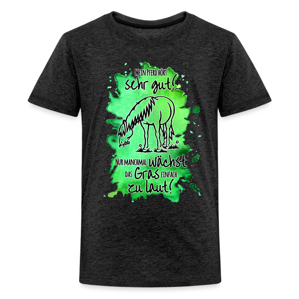 "Lautes Gras" Aquarell-Stil - Teenager T-Shirt - Anthrazit