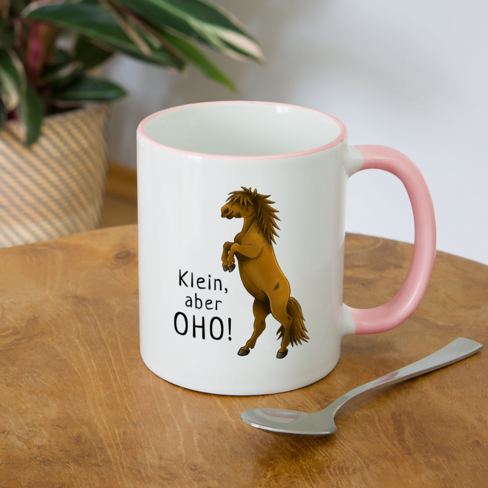 "Oho!" llustrations-Stil - Tasse zweifarbig - Weiß/Pink
