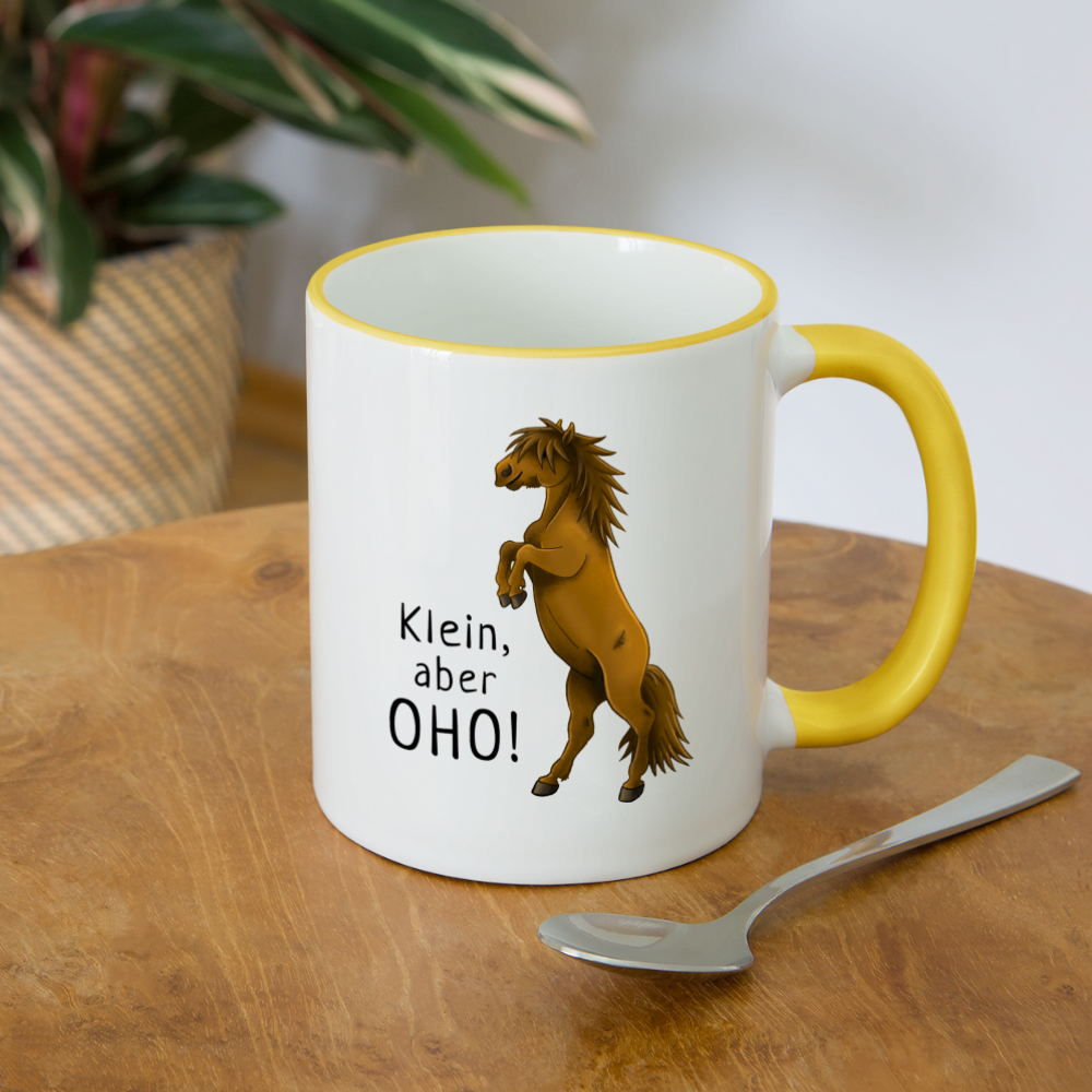 "Oho!" llustrations-Stil - Tasse zweifarbig - Weiß/Gelb