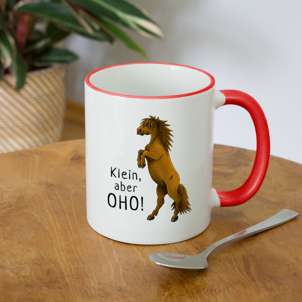"Oho!" llustrations-Stil - Tasse zweifarbig - Weiß/Rot