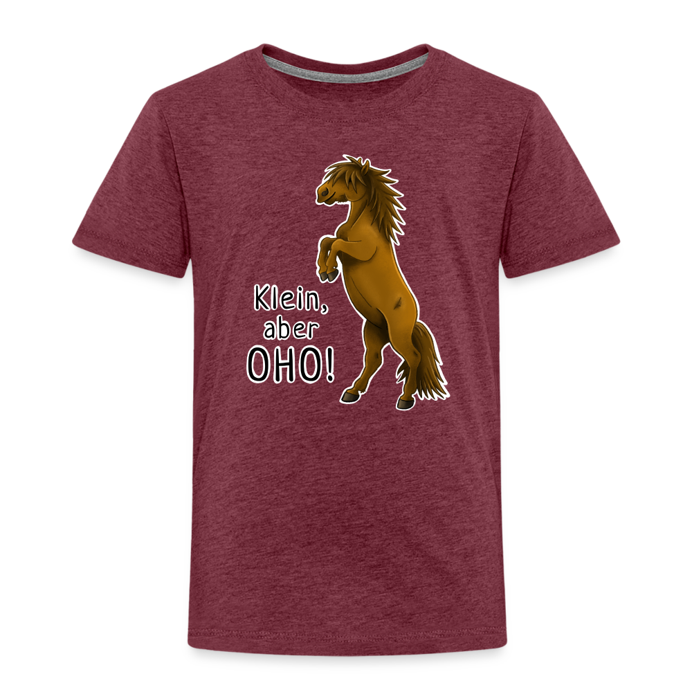 "Oho!" llustrations-Stil - Kinder T-Shirt - Bordeauxrot meliert