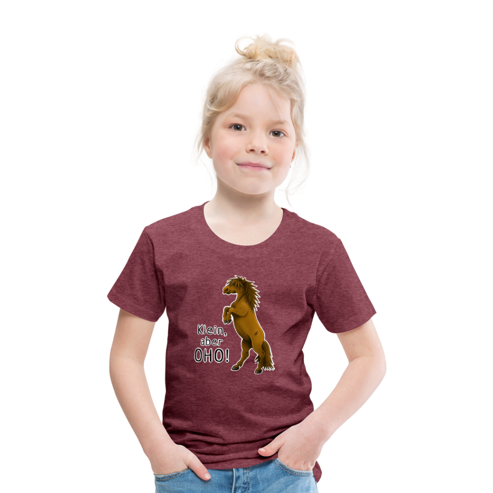 "Oho!" llustrations-Stil - Kinder T-Shirt - Bordeauxrot meliert