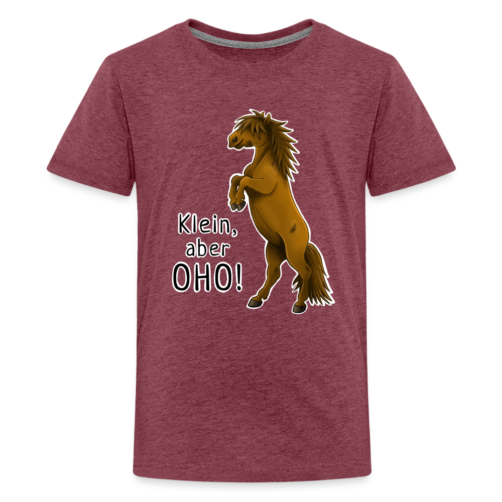"Oho!" llustrations-Stil - Teenager T-Shirt - Bordeauxrot meliert